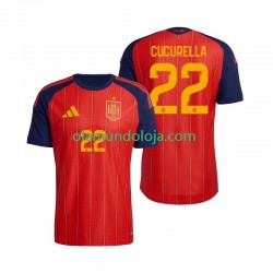 Camisola Espanha Marc Cucurella 22 Homem Equipamento Primeiro Copa do Mundo 2026 Manga Curta